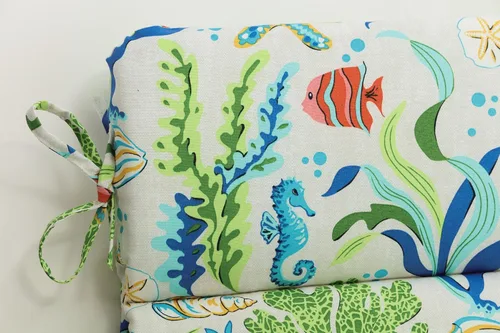 Vista 5 de Pillow Perfect Cojín para silla de esquina redonda azul Coral Bay para exteriores/interiores