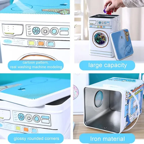 Vista 5 de Lavadora de gran capacidad para modelado de detergente en polvo con ventana de perspectiva, caja de almacenamiento multifuncional para aperitivos