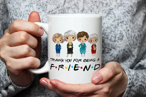 Vista 3 de Fonhark - Golden Girls Thank You For Being A Friend, programa de televisión Golden Girls, taza de café novedosa de 11 onzas, color blanco