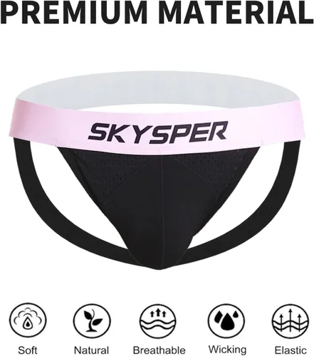 Vista 27 de SKYSPER Jock Strap Athletic Supporter para hombres Sexy Jockstrap Ropa interior masculina