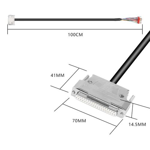Vista 2 de Adaptador de conector XMSJSIY DB37 Cable de extensión serie de 37 pines Cable de repuesto de puerto de 37 pines sin soldadura con cable desnudo