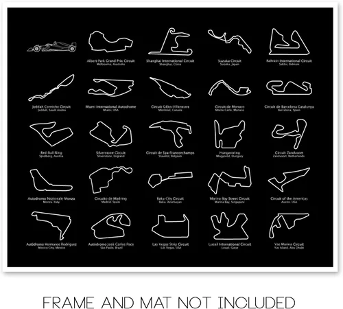 Vista 2 de Custom Car Posters Póster de pista de carreras de Fórmula 2026, diseño de circuitos destinados a los fanáticos de las carreras de Fórmula de regalo