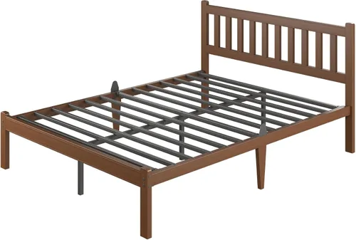 Vista 12 de Askeld Base de cama individual de madera con cabecero, plataforma de bambú sólido de 12 pulgadas de alto, no necesita somier, marco de cama