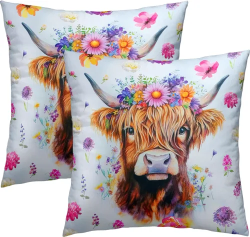 Vista 13 de Giwawa Juego de 2 fundas de almohada decorativas con diseño floral de girasol de 16 x 16 pulgadas, fundas de cojín decorativas para el hogar, sofá