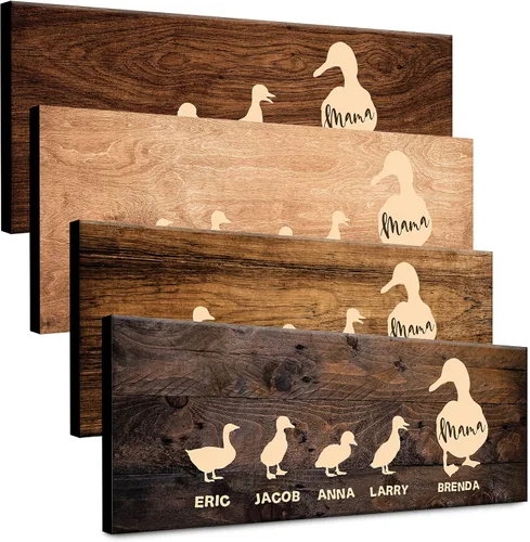 Vista 11 de Regalos para el día de la madre para mamá, letrero personalizado con nombres de niños, grabado, 4 colores, 11 x 5, regalos personalizados