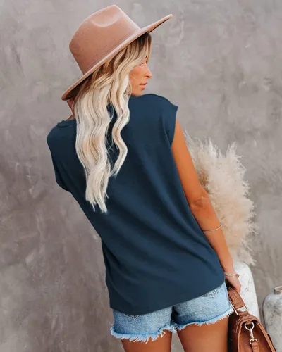 Vista 2 de Blusas de verano para mujer, de moda, manga casquillo, estilo casual, con estampado floral, cuello en V, ajuste holgado