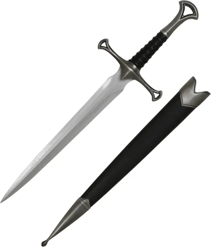 Vista 8 de MASTER USA Mini espada corta medieval, hoja de acero inoxidable con mango de metal fundido, vaina de madera - Fantasía, coleccionable
