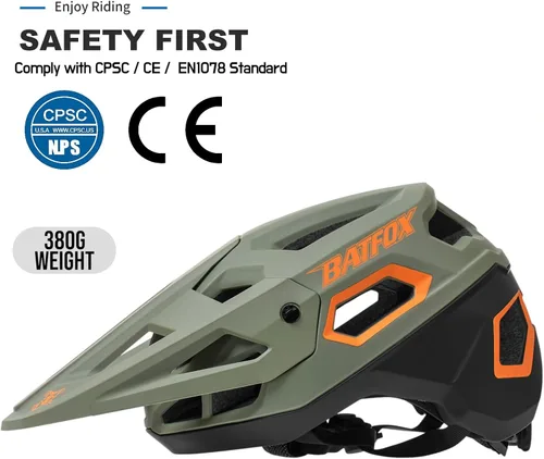 Vista 2 de Casco de Bicicleta BATFOX, Casco de Bicicleta de Montaña para Hombres, Mujeres, Adultos y Jóvenes