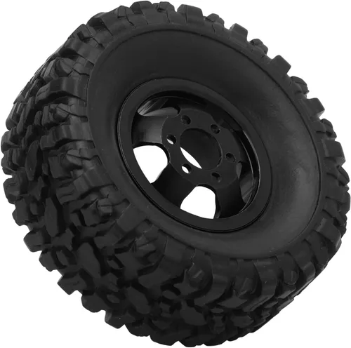Vista 8 de plplaaoo Ruedas de coche RC, ruedas y neumáticos de vehículos RC, neumáticos de goma RC con cubo de rueda de aleación de aluminio para WPL C14 C24