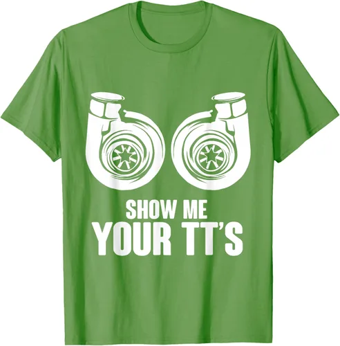 Vista 15 de Funny Show Me Your TT's Twin Turbo Car Racing Camiseta, Negro, S