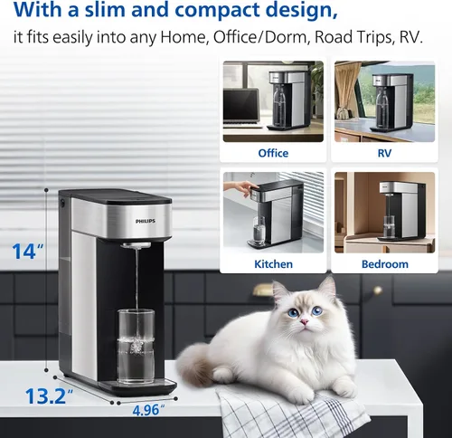 Vista 5 de PHILIPS Encimera de filtro de agua de ósmosis inversa, dispensador compacto de 5 etapas con sistema de filtración de agua RO con tecnología