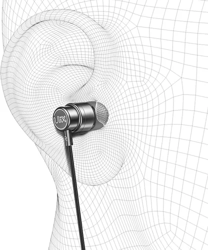 Vista 9 de Auriculares con cable UliX Rider intrauditivos, garantía de 5 años, auriculares con micrófono, con cable anti-enredo, auriculares para iPhone, iPad