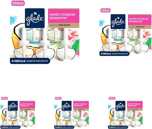 Vista 8 de Glade PlugIns - Repuestos de ambientador, aceites esenciales perfumados para el hogar y el baño, aroma Apple Cinnamon, 3.35 onzas líquidas, 5