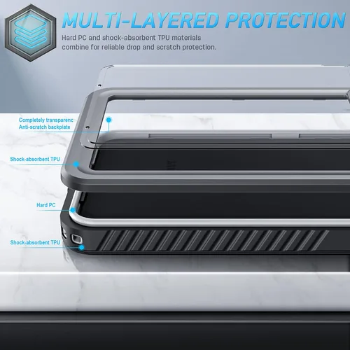 Vista 4 de Funda impermeable para Samsung S21, a prueba de polvo, a prueba de golpes, IP68, con protector de pantalla, funda protectora de cuerpo completo