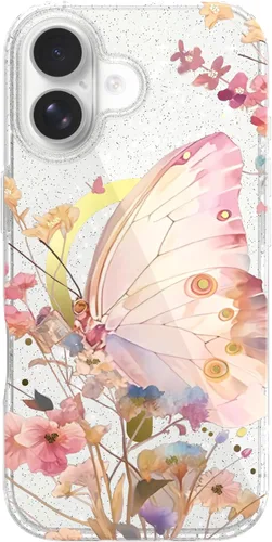 Vista 77 de LONLI Hue - para iPhone 15 Pro Max [Compatible con Magsafe] - Funda de teléfono floral dorada - [Amortiguador de 360°] - Funda de teléfono linda