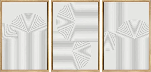 Vista 17 de SIGNWIN Lienzo enmarcado para pared, juego de arte abstracto de serenidad costera, ilustraciones abstractas junto al mar, arte moderno, decorativo