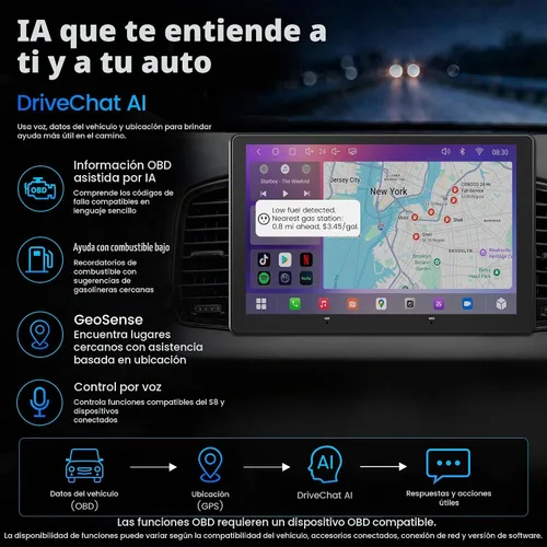 Vista 6 de ATOTO S8 Gen4 9 pulgadas QLED Android Doble DIN Estéreo para coche, CarPlay inalámbrico y Android Auto, 4G LTE, 4GB+64GB, DriveChat AI, Hi‑Fi DSP/4V
