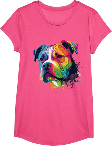 Vista 32 de Colorful American Bulldog American Bully Men Women T-Shirt Asphalt Grey