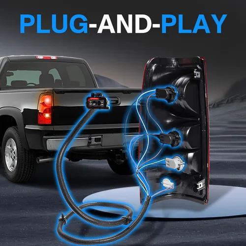 Vista 4 de Kit de Arnés de Cableado Directo de Luz Trasera del Lado Izquierdo del Conductor Compatible con Chevy Silverado 1500 1500HD 2500HD 3500 2003-2007