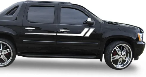Vista 5 de Bubbles Designs Adhesivo de vinilo con rayas de hash para puerta superior, compatible con Chevrolet Avalanche 2007-2013 (negro)