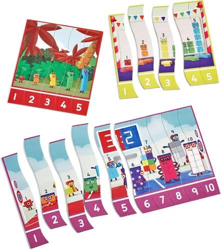 Vista 5 de Learning Resources Numberblocks - Juego de rompecabezas de secuenciación, rompecabezas de números, rompecabezas de matemáticas, 10 rompecabezas