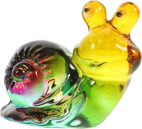Vista 9 de ABOOFAN Figura de caracol, bonita escultura de animal, pequeña estatua de caracol de escritorio para decoración de arte de oficina en casa, 2.55 x