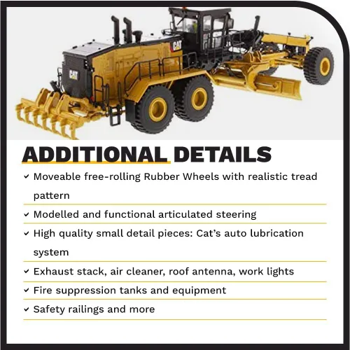 Vista 5 de Diecast Masters Motoniveladora Caterpillar 24 - Serie High Line Escala 1/50