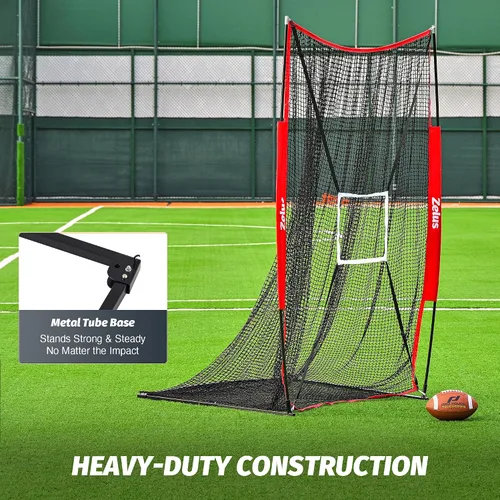 Vista 2 de ZELUS Red de Pateo de Fútbol Americano de 7x4 pies, Red Portátil de Lanzamiento de Fútbol Americano con Accesorio de Zona de Objetivo, Herramienta