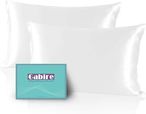 Vista 25 de Gabire Funda de almohada de seda de morera para cabello y piel, evita el acné, fundas de almohada de seda real de ambos lados, funda de almohada