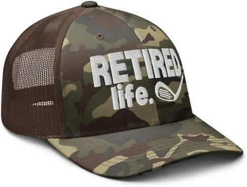 Vista 4 de Nomi Q Retired Life Golf Hat Retirement Gift Camouflage Trucker hat