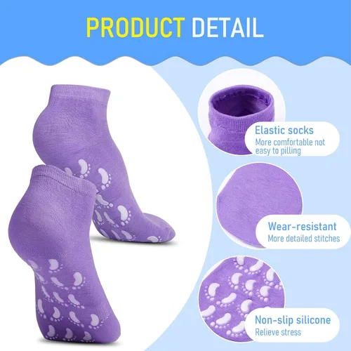 Vista 3 de 30 pares de calcetines antideslizantes para yoga, multiestilo, calcetines deportivos coloridos para hospital, para mujeres y hombres, barra de yoga
