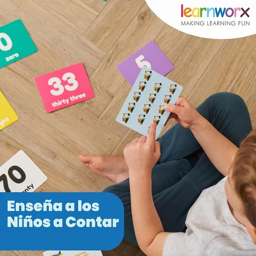 Vista 5 de 101 tarjetas flash de números 0 a 100 para niños pequeños y niños de 1 año en adelante, tarjetas de conteo, reconocimiento de números y actividades