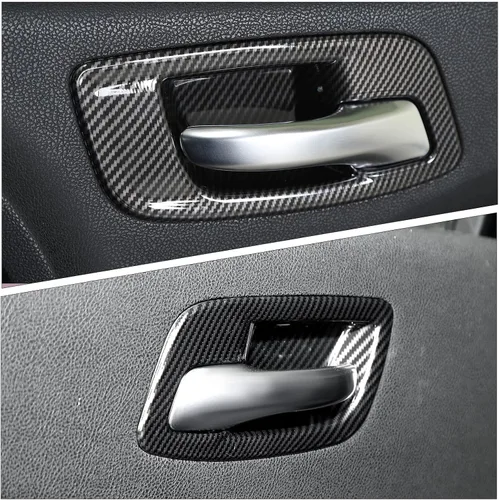 Vista 2 de CheroCar Funda para manija interior de la puerta del cargador para Dodge Charger 2011-2026, para Chrysler 300 300C 2015-2026, 6 piezas ABS negro