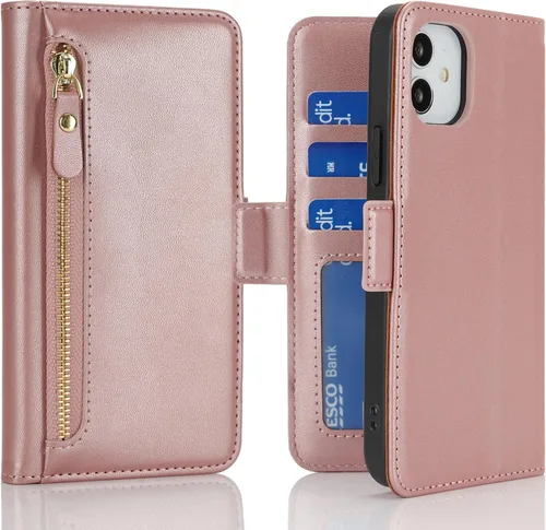 Vista 13 de Havaya Funda compatible con iPhone 11, cartera MagSafe con tarjetero - Funda magnética desmontable 2 en 1 - Ranuras para tarjetas de crédito