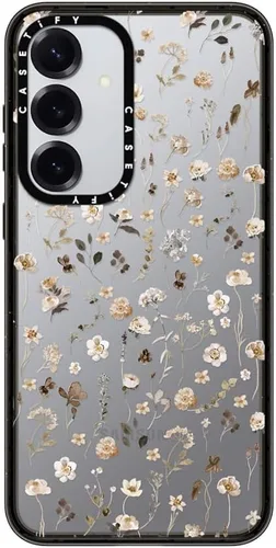Vista 50 de CASETiFY Funda de impacto para Galaxy S22+ - Adhesivo Aries Moross, color negro transparente