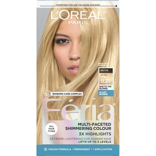 Vista 69 de L'Oreal Paris Feria - Tinte permanente brillante multifacético para el cabello, tinte de alta intensidad para reflejos 3X, 10 negro azabache
