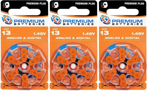 Vista 21 de Pilas Premium para audífonos, tamaño 10, 1.45V, con pestaña amarilla (6 pilas)