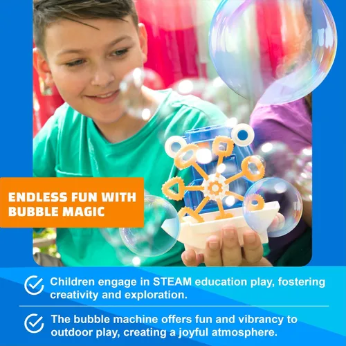 Vista 8 de 4M KidzRobotix - Robot de Burbujas - Construye un Robot de Máquina Automática de Burbujas, Inspira el Aprendizaje STEM, Aumenta la Creatividad