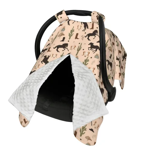 Vista 9 de Cubierta de toldo bohemia para asiento de coche de bebé, cubierta de lactancia para recién nacido, accesorios bohemios para bebé cubierta