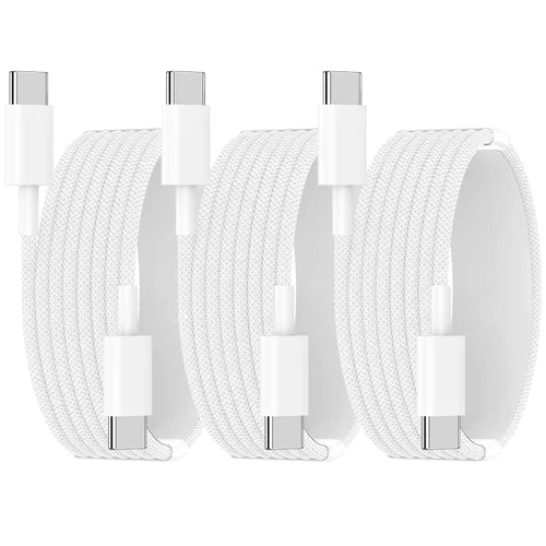 Vista 11 de [Certificado MFi de Apple] Cable Carplay para iPhone 18, cable de carga rápida, paquete de 3 Blanco
