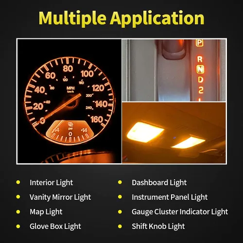 Vista 5 de AUXLIGHT 20 bombillas LED T5 para tablero de instrumentos 3030 chipsets 74 37 27 17 2721 reemplazos para puerta interior cúpula panel