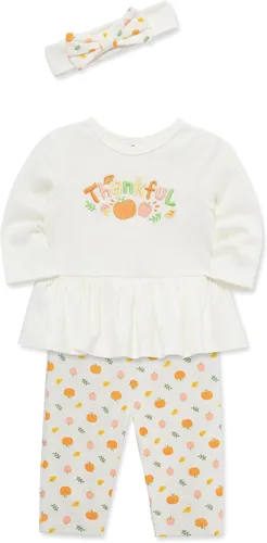 Vista 40 de Little Me Conjunto de 3 piezas para bebé, 100% algodón, body con diadema y pantalón a juego, de 3 meses a 24 meses