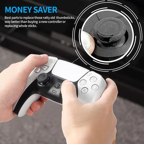 Vista 2 de 10 tapas de agarre de repuesto para joystick para controlador PS4 PS5, el mismo patrón que el original, piezas de accesorios antideslizantes