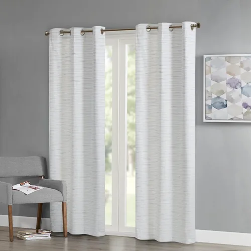 Vista 2 de Comfort Spaces - Juego de 2 paneles de cortina de tela de ramio para ventana