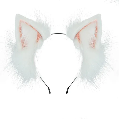 Vista 8 de VIGVAN Diademas de animales Cosplay orejas Fox Punk Cross 3c negro