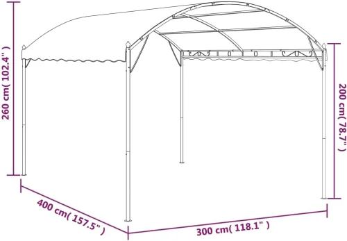 Vista 5 de Gazebo de 10 x 12, cenador para exteriores, kiosco de 13.1 x 9.8 x 8.5 pies, color gris pardo, 0.6 oz/ft² adecuado para exteriores, jardín, camping