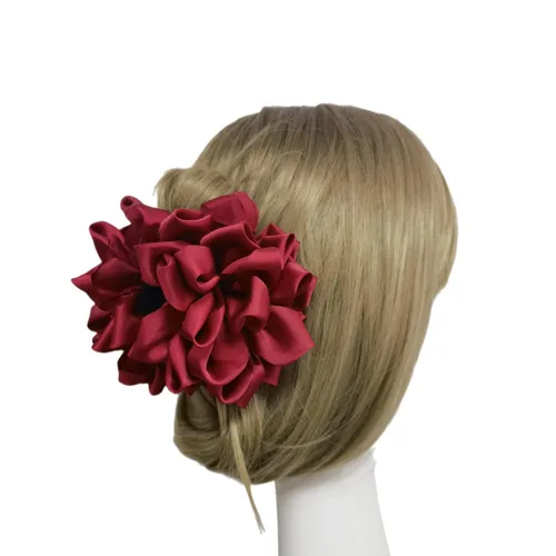 Vista 3 de Pinzas de mandíbula para el cabello con lazo de flores de seda, 4