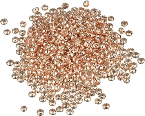 Vista 13 de uxcell 1000 cuentas redondas de engarzado, cuentas espaciadoras de extremo de crimpado de 0.079 pulgadas, pequeños tapones para hacer pulseras