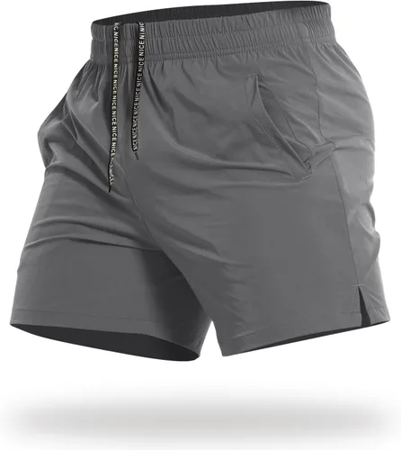 Vista 20 de CANGHPGIN Pantalones cortos deportivos de entrenamiento para hombre de 7 pulgadas / 5 pulgadas, de secado rápido, pantalones cortos de correr