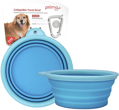 Vista 16 de Prima Pet Plegable Silicona Food & agua Tazón con clip de viaje para perro y gato, tamaños disponibles: pequeño (1,5 tazas) & Grande (5 tazas), Agua